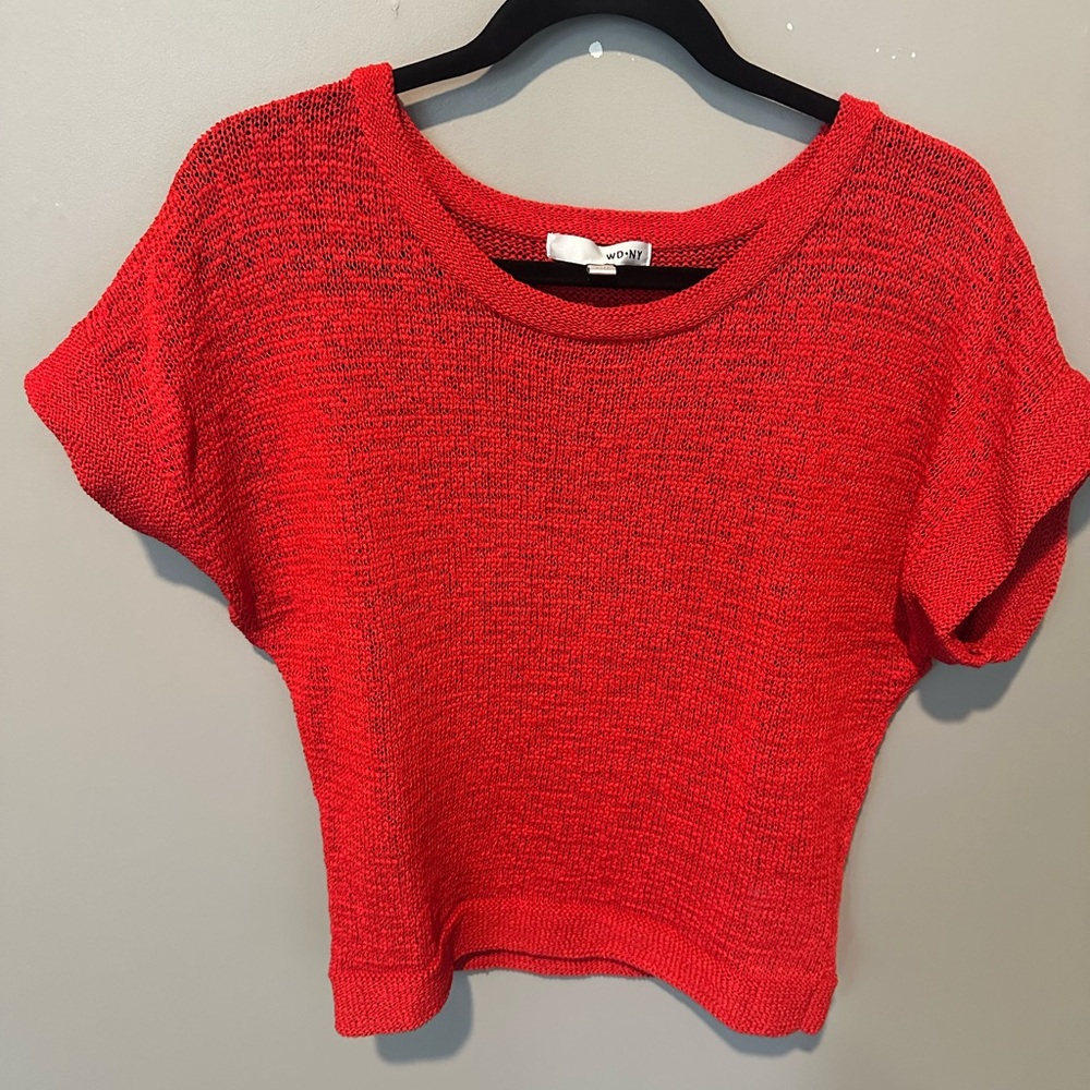 WD.NY Bright Red Knit Crop Top